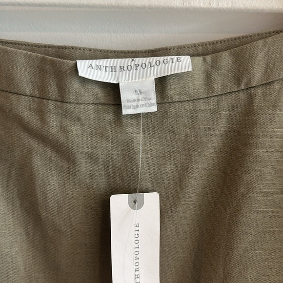 Anthropologie Elegant Olive Green Tulle Skirt - Picture 2 of 6